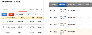 表示項目の設定